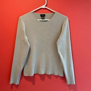 Evie Gray Crewneck Ribbed Sweater Size XL